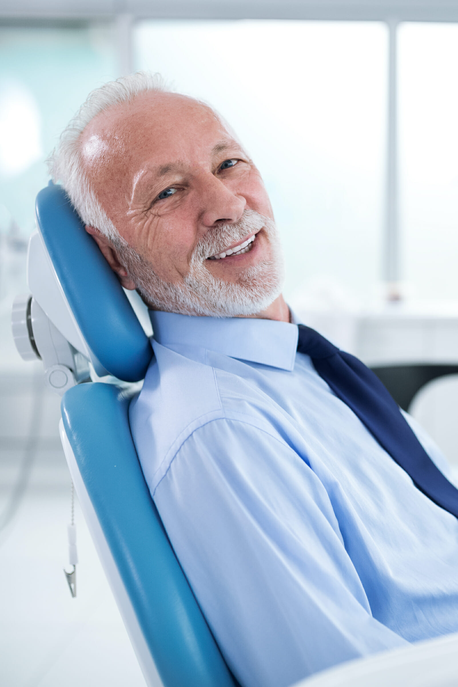 older man in dental chair